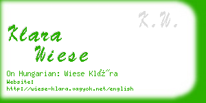 klara wiese business card